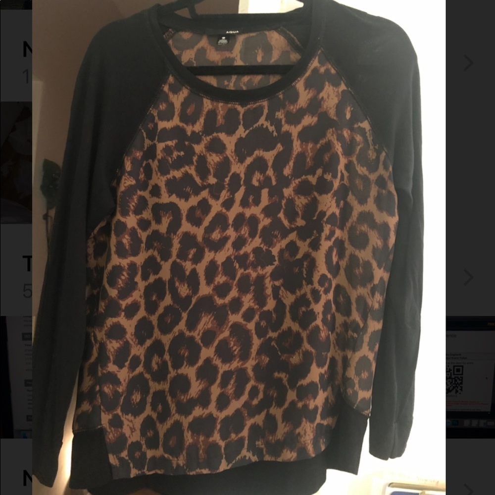 Black and leopard print blouse
